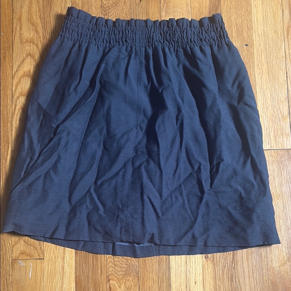 J. Crew Gray Smocked Bubble Mini Skirt